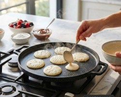 مقلى كريب / قطايف - مقلى بديل الجريل لشوي اللحوم مزدوج جرانيت 35 سم