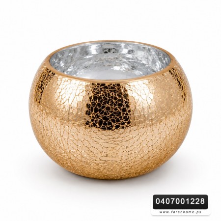 مزهرية فازة شكوف ذهبي مدور مكسر حجم كبير XL