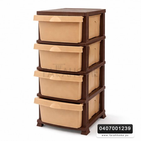 سلة / ستاند تنظيم ادوات - خضار 4 جوارير بلاستيك ريتان موديل : 301