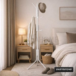 ستاند علاقة شماعة ملابس لغرفة النوم لون ابيض