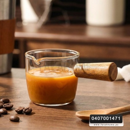 صحن للصوصات من الزجاج الشفاف مع يد بامبو 75 مل صحن للصوصات من الزجاج الشفاف مع يد بامبو 75 مل