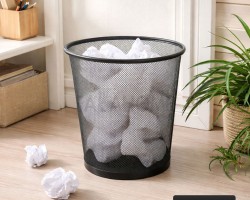 سلة مهملات معدن مشبك حجم صغير