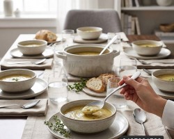 طقم معالق ستانليس سادة كبير ثقيل 6 قطع للسفرة طقم معالق ستانليس سادة كبير ثقيل 6 قطع للسفرة