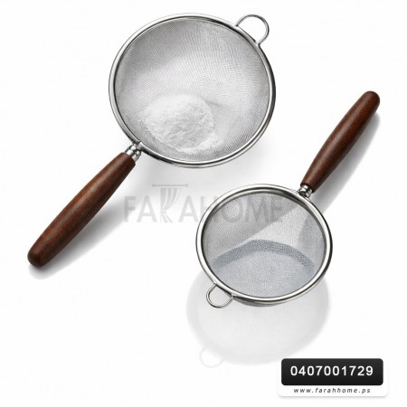 مصفاة شاي ستانليس يد خشب حجم صغير 8 سم × 19 سم