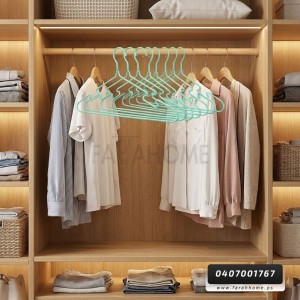 علاقة ملابس حديد مجدول بلاستيك عدد 10 قطعة