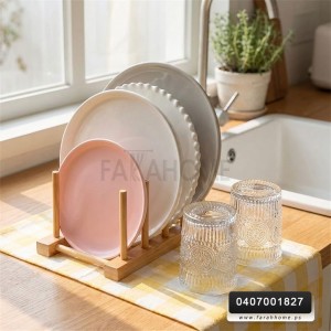 مشك صحون خشب بامبو 5 عيون