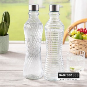 قنية ماء زجاج 1 لتر مجدول / سادة / حلقات قنية ماء زجاج 1 لتر مجدول / سادة / حلقات