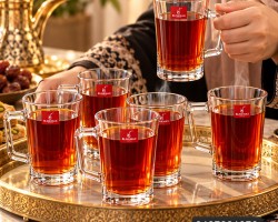 كاسات شاي رقبة طويل 6 قطع مع ايد مستطيل BLINKMAX