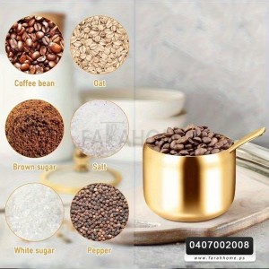 سكرية ذهبي مع غطاء وملعقة Seasoning.C