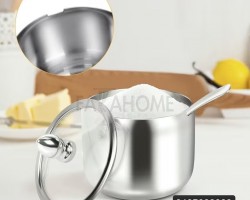  سكرية فضي مع غطاء ومعلقة Seasoning.C