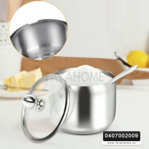  سكرية فضي مع غطاء ومعلقة Seasoning.C