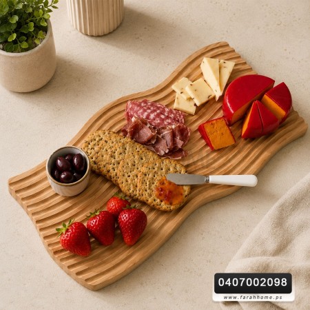 لوح خشب بامبو ديكور للمطابخ محزز مموج