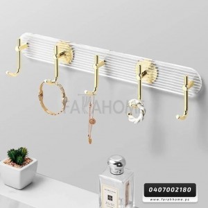 علاقة ملابس  شفاف جدار تلزيق 5 عين مذهب