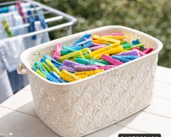 سله ملاقط غسيل بلاستيك ملون