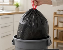 كيس / اكياس نفايات مع رباط وزن 500 غم مقاس 65×52 سم
