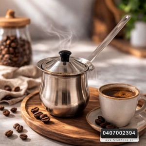 غلاية قهوة ستانلس مع غطاء نمرة 9