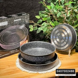 طقم صواني جرانيت ابيض / اسود حيف عالي مقاس