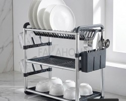 مشك صحون المنيوم 3 طبقة - ستاند جلي ستانلس 3 طبقات مع حمالة