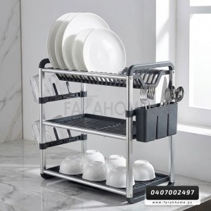 مشك صحون المنيوم 3 طبقة - ستاند جلي ستانلس 3 طبقات مع حمالة