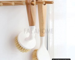 فرشاة مجلي / تنظيف راس دائري بلاستيك يد خشب بامبو فرشاة مجلي / تنظيف راس دائري بلاستيك يد خشب بامبو