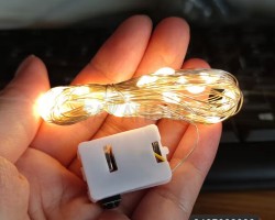 حبل اضائة ليد اصفر طويل 5 متر كبسة صغير بطارية ساعة