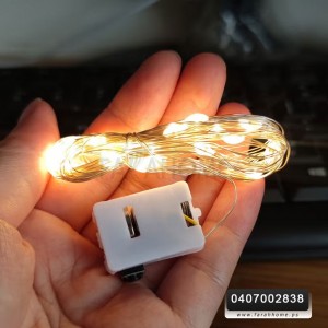 حبل اضائة ليد اصفر طويل 5 متر كبسة صغير بطارية ساعة