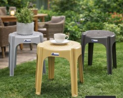 اسكملة / مقعد / طربيزة بلاستيك مربعة سادة الوان