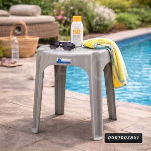 اسكملة / مقعد / طربيزة بلاستيك مربعة سادة الوان