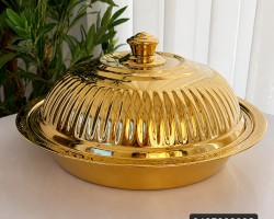 جاط مقلوبة - تقدبم طعام مع غطاء ذهبي 40  سم