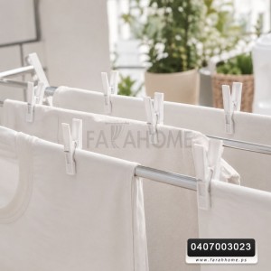 ملاقط غسيل بلاستيك لون ابيض 24 قطعة