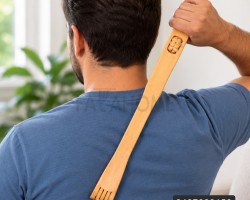 حكاكة ظهر خشب مع عجال مساج