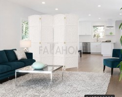قاطع خشب 4 دفات مقاس  180 × 45 سادة مسكر من الاعلى شكل قوس رتان مقصب