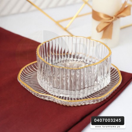 طقم صحون مكسرات مورانو سادة حيف مذهب 12 قطعة 6 زبادي و 6 عادي طقم صحون مكسرات مورانو سادة حيف مذهب 12 قطعة 6 زبادي و 6 عادي