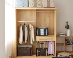 صندوق ملابس قماش مع سحاب قابل للطي مقاس 50 × 40 + 32 سم