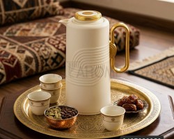  دلة سخان تيرموس قهوة 1 لتر اوفوايت مذهب