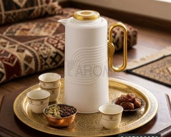  دلة سخان تيرموس قهوة 1 لتر اوفوايت مذهب