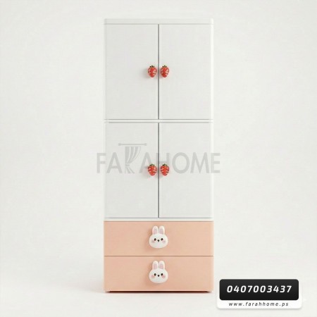 خزانة احذية بلاستيك حجم كبير رفوف مع جرارين في الاعلى