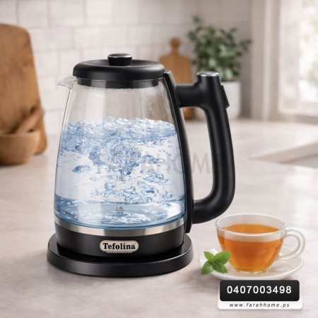 سخان ماء 1.8 لتر كهرباء زجاج قمقم/كمكم TEFOLINA  ZY-305