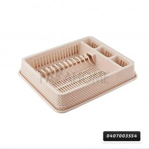 مشك - ستاند تنظيم صحون جلي بلاستيك طبقة خفيف مع جاط قطعتين