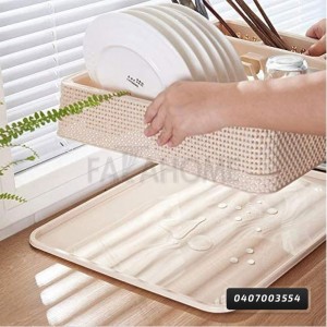 مشك - ستاند تنظيم صحون جلي بلاستيك طبقة خفيف مع جاط قطعتين