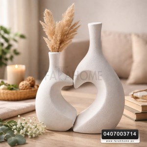 طقم تحف / مزهريات بوهيمي شكل قلب  قطعتين