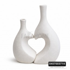 طقم تحف / مزهريات بوهيمي شكل قلب قطعتين طقم تحف / مزهريات بوهيمي شكل قلب قطعتين