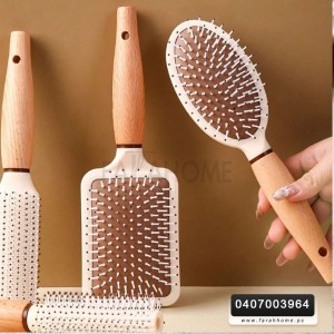 فرشاة - مشاطة شعر يد خشبية بامبو مستطيل وبيضاوي فرشاة - مشاطة شعر يد خشبية بامبو مستطيل وبيضاوي