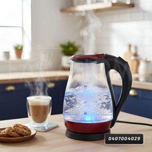 سخان ماء 1.8 لتر كهرباء زجاج قمقم/كمكم Clever HHB1765