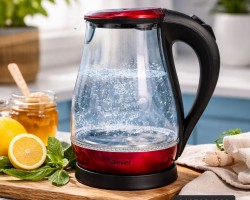 سخان ماء 1.8 لتر كهرباء زجاج قمقم/كمكم Clever HHB1765