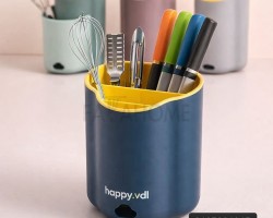 حمالة معالق مع سكاكين بلاستيك ملون  happy.vdl 