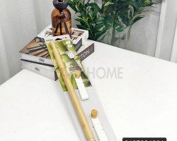 علاقة ملابس/ بشكير / مناشف خشب طويلة مع خيط حبل ابيض ثقيل تعليقة  BATHLUX