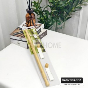 علاقة ملابس/ بشكير / مناشف خشب طويلة مع خيط حبل ابيض ثقيل تعليقة  BATHLUX