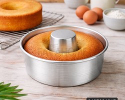 قالب قالب كيك المنيوم دائري مدور مفتوح دون غطا 22 سم