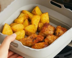 صحن مقلى هوائى سلكون مربع 21 × 21 سم